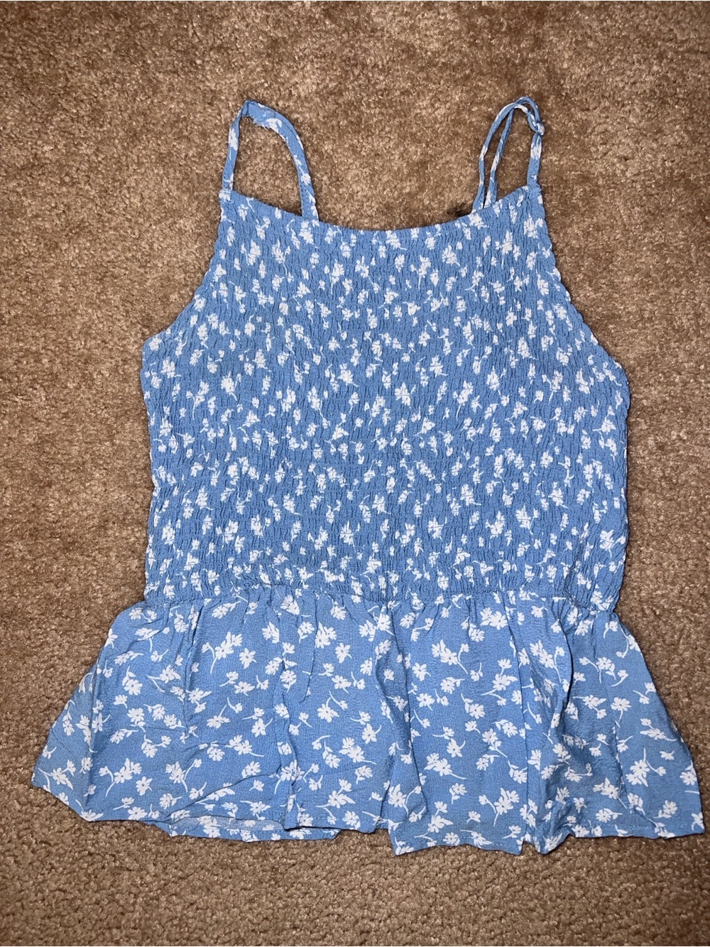 Floral blue tank top